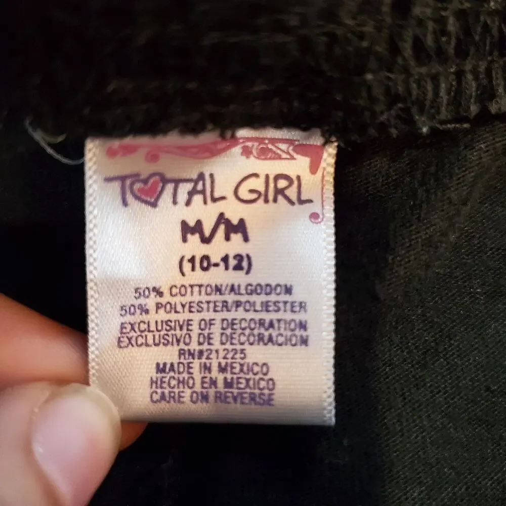 Total girl size m 10/12 girls black jogger style pants